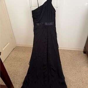 Adrianna Papell Black One-Shoulder Gown